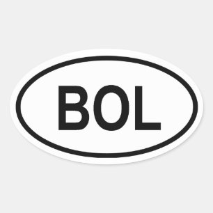 Bolivien "BOL" Ovaler Aufkleber