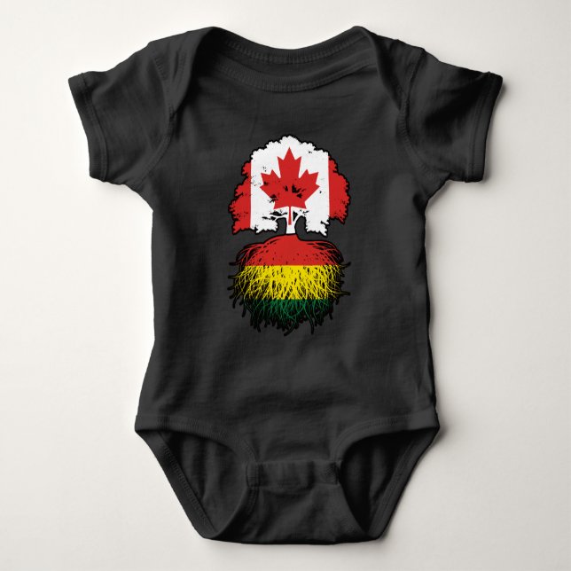 Bolivien Bolivian Canadian Canada Tree Roots Flag Baby Strampler (Vorderseite)