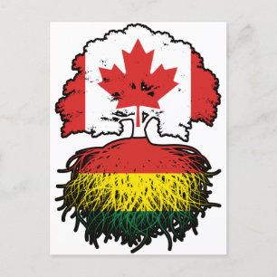 Bolivien Bolivian Canadian Canada Tree Roots Flag Postkarte