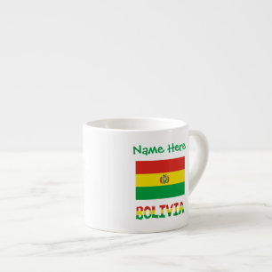 Bolivien Bolivianische Flagge Grün Personalisiert  Espressotasse