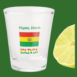 Bolivien Bolivianische Flagge Grüne Personalisieru Schnapsglas