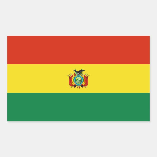 Bolivien/Bolivianische Flagge Rechteckiger Aufkleber (Vorderseite)
