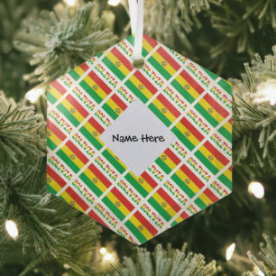 Bolivien Bolivische Flagge Kacheln Personalisiert Ornament Aus Glas