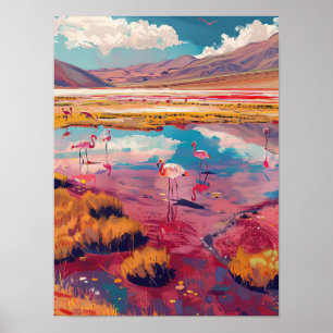 Bolivien Druck Bolivien Illustration Uyuni Reise  Poster