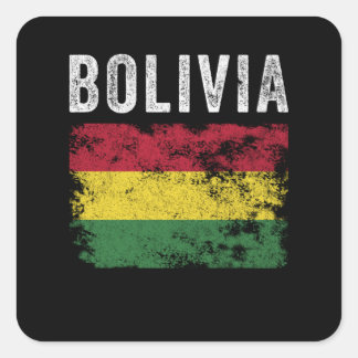Bolivien Flag erschüttert - bolivianische Flagge Quadratischer Aufkleber