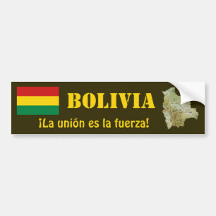 Bolivien Flag + Map Autoaufkleber