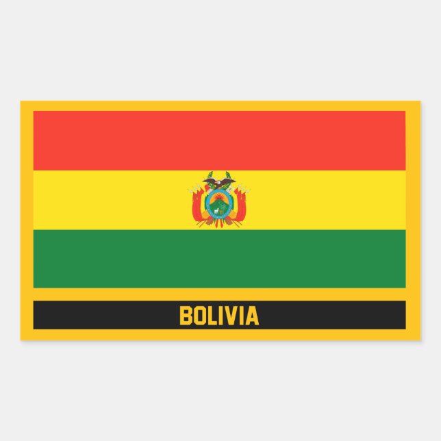 Bolivien Flag Rechteckiger Aufkleber (Vorderseite)