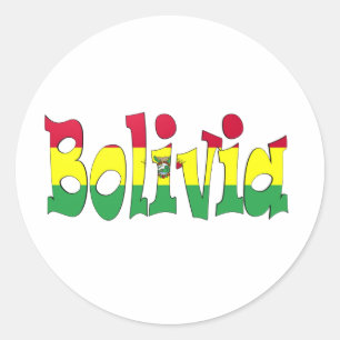 Bolivien Flag Runder Aufkleber