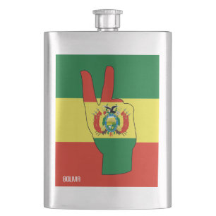 Bolivien Flag Sieger Sign Patriotic Flachmann