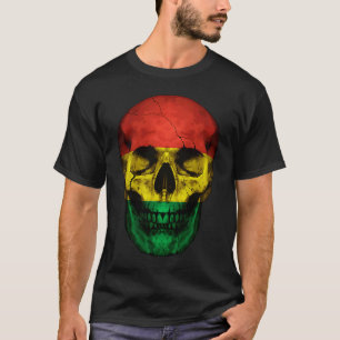 Bolivien Flag Skull Bolivian Roots Proud Patriotic T-Shirt