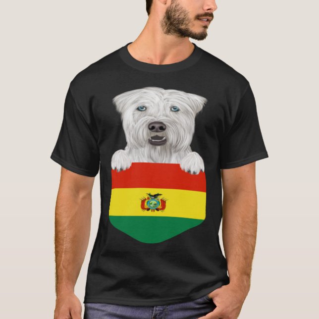 Bolivien Flag Weich überzogenes Rad Terrier Hund i T-Shirt (Vorderseite)