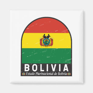 Bolivien-Flagge-Emblem Distressed Vintage Magnet