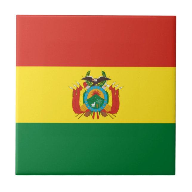 Bolivien-Flagge Fliese (Vorderseite)