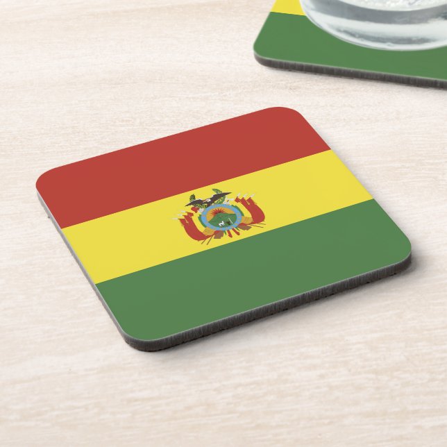 Bolivien-Flagge Getränkeuntersetzer (Linke Seite)