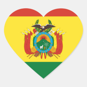 Bolivien-Flagge Herz-Aufkleber