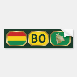 Bolivien-Flagge-Karte-Code-Aufkleber Autoaufkleber