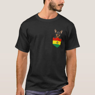 Bolivien Flagge Miniaturpinscher Hund in der Tasch T-Shirt
