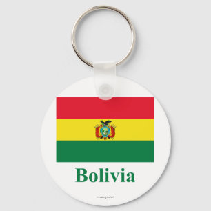 Bolivien-Flagge mit Namen Schlüsselanhänger