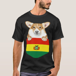 Bolivien-Flagge Pembroke Welsh Corgi Hund in der T T-Shirt