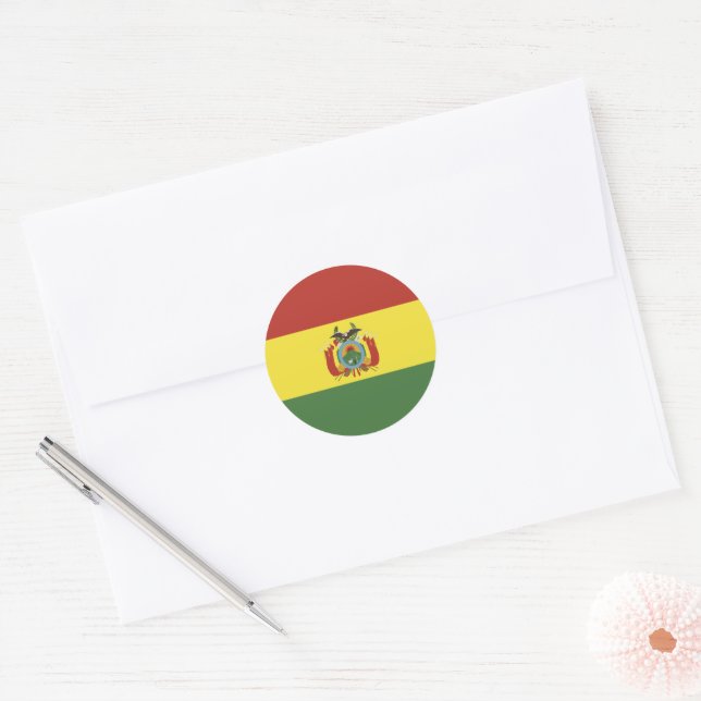 Bolivien-Flagge Runder Aufkleber (Umschlag)