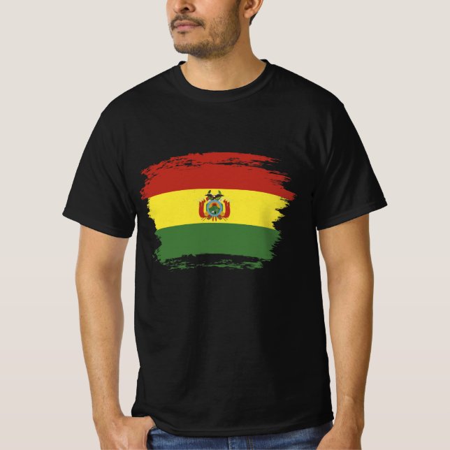 Bolivien-Flagge T-Shirt (Vorderseite)