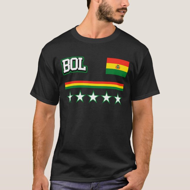Bolivien-Flagge T-Shirt (Vorderseite)