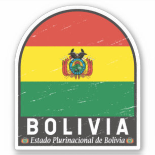 Bolivien-Flaggenemblem gestört Vintag Aufkleber