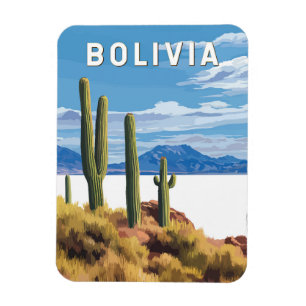 Bolivien Illustration Reise Kunst Vintage Magnet
