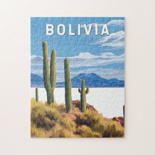 Bolivien Illustration Reise Kunst Vintage Puzzle