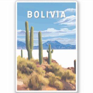 Bolivien Illustration Travel Art Vintag Aufkleber