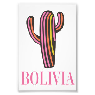 Bolivien-Kaktus-Reiseposter Fotodruck
