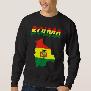 Bolivien Länderkarte Flagge Bolivien Bolivianische Sweatshirt