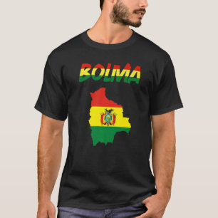 Bolivien Landkarte Bolivien Bolivianischer Flaggen T-Shirt