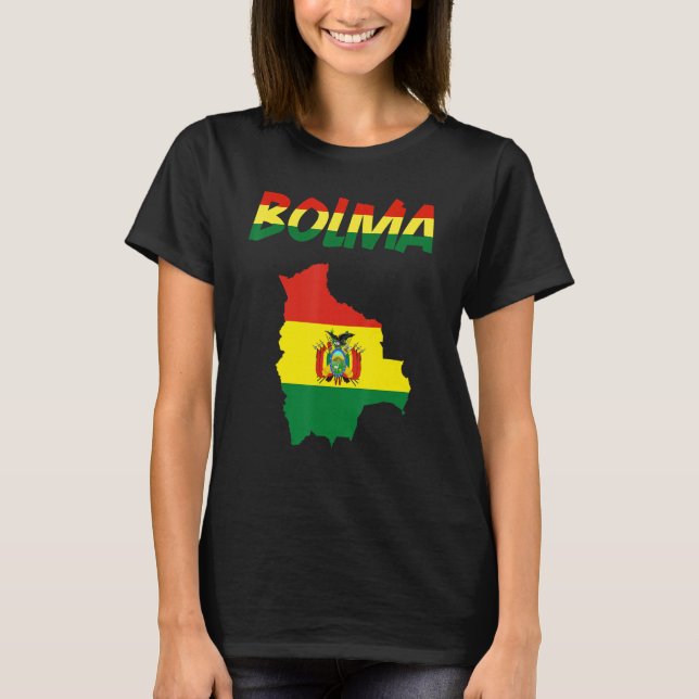 Bolivien Landkarte Bolivien Bolivianischer Flaggen T-Shirt (Vorderseite)
