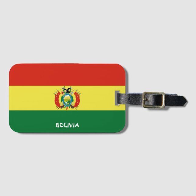 Bolivien National Flag Patriotic Gepäckanhänger (Vorderseite (Horizontal))
