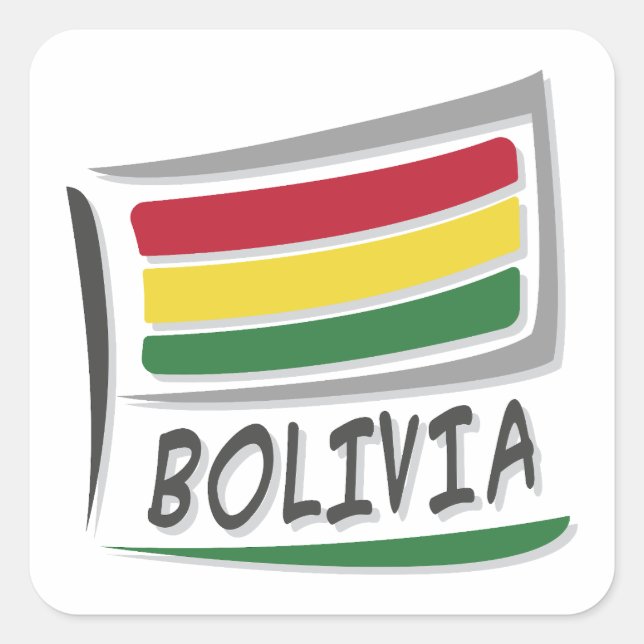 Bolivien Pride X Flag Quadratischer Aufkleber (Vorderseite)