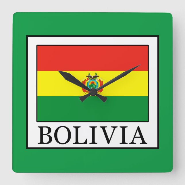 Bolivien Quadratische Wanduhr (Vorderseite)