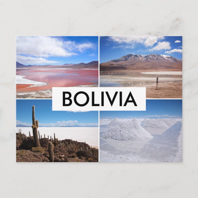 Bolivien Salar de Uyuni Collage Postkarte (Vorderseite)