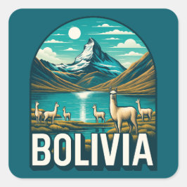 Bolivien Südamerika Quadratischer Aufkleber