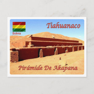 Bolivien - Tiahuanaco - Piramide de Akapana - Postkarte