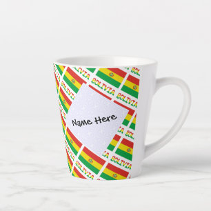 Bolivien und Bolivianische Flagge Kachel Personali Milchtasse