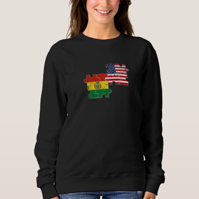 Bolivien USA Bolivianisch Amerikanische Flagge   Sweatshirt (Vorderseite)