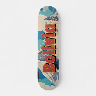 Bolivien Vintage-Reiseposter Skateboard