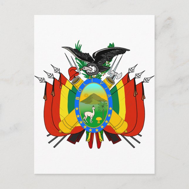 Bolivien Wappen BO Postkarte (Vorderseite)
