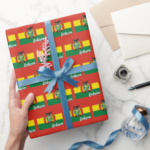 Bolivien Wrapping Paper, Bolivianisches Flaggenpat Geschenkpapier