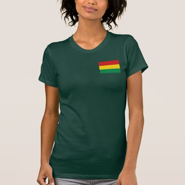 Bolivienflaggen- und -karten-DK-T - Shirt (Vorderseite)