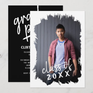 Bolly Brushed Foto Grad Party Einladung