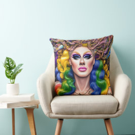 Bolly Glows Rainbow Drag Queen Artwork Design Kissen
