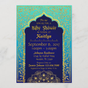 Bollywood Arabian Nights Babydusche Einladung