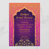Bollywood Arabian Nights Bridal Dusche Einladung